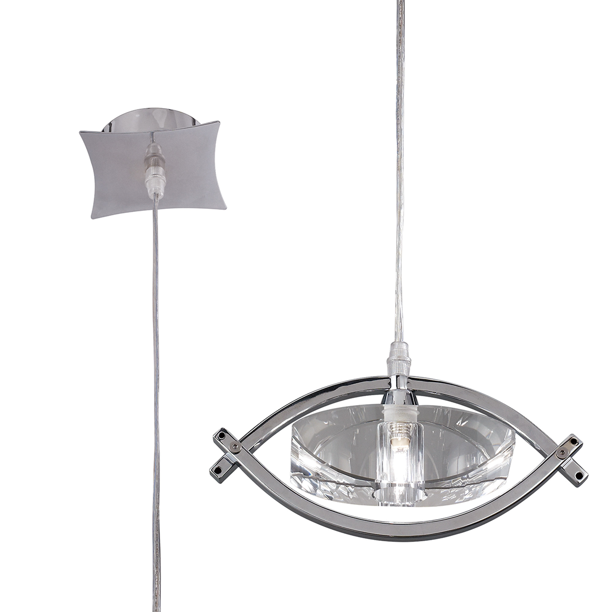 M0899  Kromo Crystal Pendant 1 Light